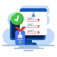 concept of complete profile form and personal data. online registration, fill in personal data, complete profile data information. registrants try to fill out the registration form. flat . vector