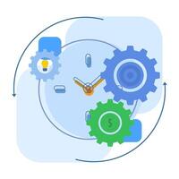 Business workflow concept, work process gears, Infographic elements, Chart with arrows and wheels, work process productivity and efficiency, group of rotating gears. leadership to move the team. vector