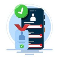 concept of complete profile form and personal data. online registration, fill in personal data, complete profile data information. registrants try to fill out the registration form. flat . vector