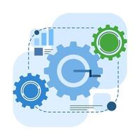 Business workflow concept, work process gears, Infographic elements, Chart with arrows and wheels, work process productivity and efficiency, group of rotating gears. leadership to move the team. vector