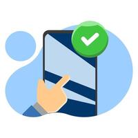 Contactless concept. digitalization support. simple, easy and fast with just a flat design smartphone concept illustration. simple modern graphic elements for ui, infographics, icons. vector