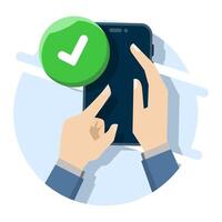 Contactless concept. digitalization support. simple, easy and fast with just a flat design smartphone concept illustration. simple modern graphic elements for ui, infographics, icons. vector