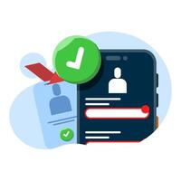 concept of complete profile form and personal data. online registration, fill in personal data, complete profile data information. registrants try to fill out the registration form. flat . vector