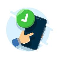 Contactless concept. digitalization support. simple, easy and fast with just a flat design smartphone concept illustration. simple modern graphic elements for ui, infographics, icons. vector