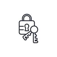 lockable icon. .Editable stroke.linear style sign for use web design,logo.Symbol illustration. vector