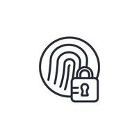 biometrics lock icon. .Editable stroke.linear style sign for use web design,logo.Symbol illustration. vector