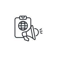 marketing icon. .Editable stroke.linear style sign for use web design,logo.Symbol illustration. vector