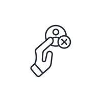 delete user icon. .Editable stroke.linear style sign for use web design,logo.Symbol illustration. vector