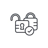 access lock icon. .Editable stroke.linear style sign for use web design,logo.Symbol illustration. vector