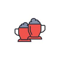 latte coffee icon. .Editable stroke.linear style sign for use web design,logo.Symbol illustration. vector