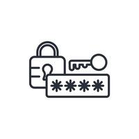 code lock icon. .Editable stroke.linear style sign for use web design,logo.Symbol illustration. vector