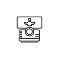 Projector icon. .Editable stroke.linear style sign for use web design,logo.Symbol illustration. vector