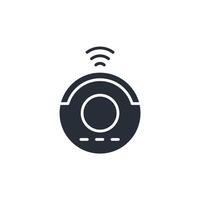 Robot vacuum icon. .Editable stroke.linear style sign for use web design,logo.Symbol illustration. vector