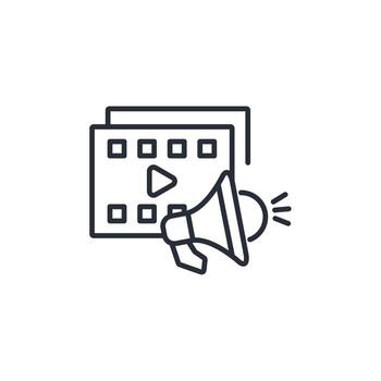 medios de comunicación icono. .editable trazo.lineal estilo firmar para utilizar web diseño,logotipo.símbolo ilustración. vector