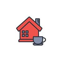 Coffee House icon. .Editable stroke.linear style sign for use web design,logo.Symbol illustration. vector