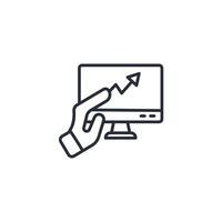 trending icon. .Editable stroke.linear style sign for use web design,logo.Symbol illustration. vector