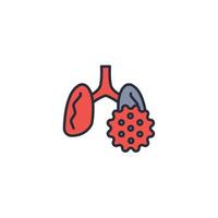 lung cancer icon. .Editable stroke.linear style sign for use web design,logo.Symbol illustration. vector