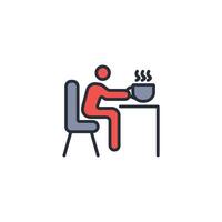 coffee break icon. .Editable stroke.linear style sign for use web design,logo.Symbol illustration. vector