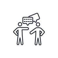 debate icon. .Editable stroke.linear style sign for use web design,logo.Symbol illustration. vector