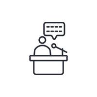 discourse icon. .Editable stroke.linear style sign for use web design,logo.Symbol illustration. vector
