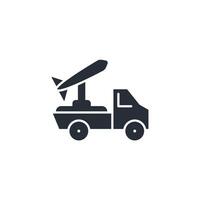 missile truck icon. .Editable stroke.linear style sign for use web design,logo.Symbol illustration. vector