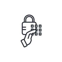 locked icon. .Editable stroke.linear style sign for use web design,logo.Symbol illustration. vector
