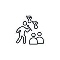 singing icon. .Editable stroke.linear style sign for use web design,logo.Symbol illustration. vector