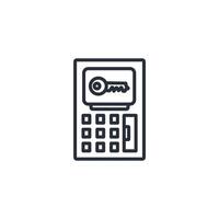 digital lock icon. .Editable stroke.linear style sign for use web design,logo.Symbol illustration. vector