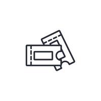 Tickets icon. .Editable stroke.linear style sign for use web design,logo.Symbol illustration. vector