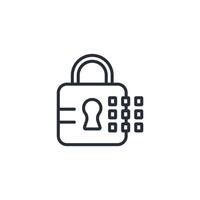 Combination Lock icon. .Editable stroke.linear style sign for use web design,logo.Symbol illustration. vector