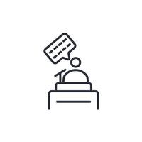 Speech icon. .Editable stroke.linear style sign for use web design,logo.Symbol illustration. vector