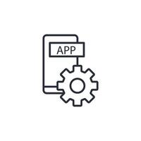 Application icon. .Editable stroke.linear style sign for use web design,logo.Symbol illustration. vector
