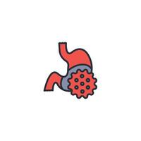 Stomach cancer icon. .Editable stroke.linear style sign for use web design,logo.Symbol illustration. vector