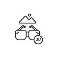 3d glasses icon. .Editable stroke.linear style sign for use web design,logo.Symbol illustration. vector