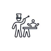magician icon. .Editable stroke.linear style sign for use web design,logo.Symbol illustration. vector