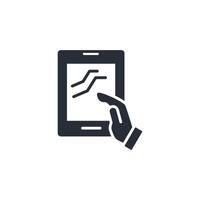tablet phone icon. .Editable stroke.linear style sign for use web design,logo.Symbol illustration. vector