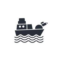battleship icon. .Editable stroke.linear style sign for use web design,logo.Symbol illustration. vector