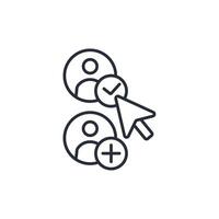 add friend icon. .Editable stroke.linear style sign for use web design,logo.Symbol illustration. vector