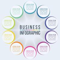 Circle Infographic design 10 steps, objects, elements or options business information vector