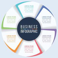 6 Steps Circle Infographic design 6 steps, objects, elements or options infographic business template vector
