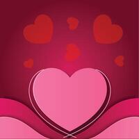 a pink heart with a pink background with many hearts on it. vector
