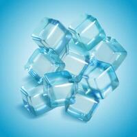 a blue background with a bunch of cubes. vector