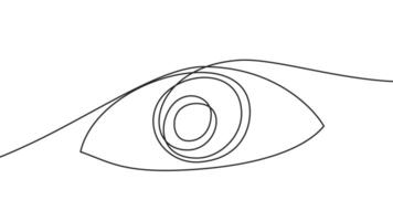 Eye. One line art sketch drawing. Continuous black lines on a white background. vector