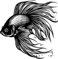 Betta Fish, Minimalist and Simple Silhouette - illustration vector