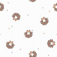Seamless pattern of cute calico cat vector