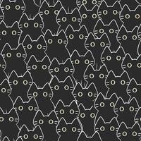 Seamless pattern with black cat vector