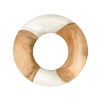 aguarela vida bóia ilustração dentro bege monocromático. mão desenhado náutico clipart, pastel cor marinho elemento para rótulo, logotipo, embalagem Projeto. Navegando clube, mar amor png