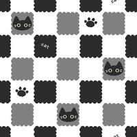 Seamless pattern with black cat vector