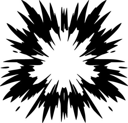 Explosion - Black and White Isolated Icon - illustration