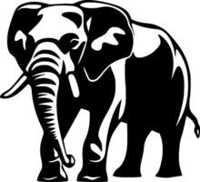 Elephant - Black and White Isolated Icon - illustration vector
